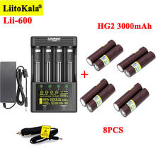 LiitoKala-baterías recargables HG2, cargador de batería de 3000mAh con Lii-600, Para iones de litio de 3,7 V, 18650, 21700, 26650 V, AA, NiMH, 8 Uds. 2024 - compra barato