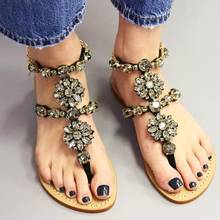 ASHIOFU Handmade Ladies Flat Sandals Rhinstone Jewelry Party Prom Beach Shoes Fashion Daily Wear School Evening Hot Sale Shoes 2024 - buy cheap