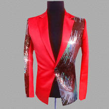 PYJTRL Blazer Men Nightclub Singer Casual Suit Sequins Blazers 2024 - buy cheap