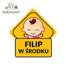 EARLFAMILY 13cm x 12.5cm for Filip W Happy Kids Anime Graphics Personality Car Stickers VAN Waterproof Decal RV Car Assessoires 2024 - buy cheap