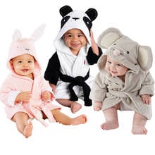 Newborn Infantil Toddler Baby Unisex Robe Cartoon Animal Baby Hooded Bathrobe Bath Towel Bath Terry Bathing Robe 2024 - buy cheap