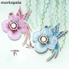 Morkopela Embroidery Flower Bird Brooches And Pins Vintage Enamel Pin Banquet Brooch For Women Jewelry Scarf Clip Accessories 2024 - buy cheap