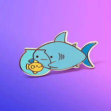 Kawaii Sharks Goldfish Bowl Enamel Brooch Pins Badge Lapel Pin Brooches Collar Jeans Jacket Fashion Jewelry Accessories 2024 - buy cheap