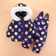 OLEKID-traje de nieve con capucha para niña, conjunto de ropa para niño de 1 a 4 años, chaqueta cálida para invierno, 2021 2024 - compra barato