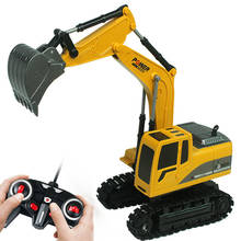 QWZ New 2.4Ghz 6 Channel 1:24 RC Excavator Toy RC Engineering Car Alloy And Plastic Excavator RTR Trucks For Kids Christmas Gift 2024 - buy cheap