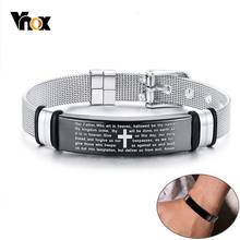 Vnox Free Custom Many National Languages Engrave Cross Bible Verse Bracelets for Men Woman Christian Gifts Jewelry 2024 - buy cheap