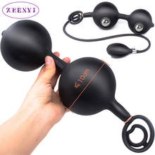 New Inflatable Huge Anal Plug Metal Beads Big Butt Plug Anus Vagina Expansion Prostate Massager Adult Sex Toys For Men Couples 2024 - buy cheap