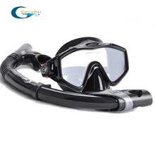 Закаленное стекло профессиональное подводное плавание наборы и маски для дайвинга маска для дайвинга + сухой черный трубка для подводной охоты 2024 - купить недорого