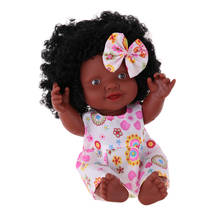 Boneca baby reborn de vinil, boneca afroamericana de 10 polegadas com tom de pele de café, brinquedo para dormir para crianças 2024 - compre barato