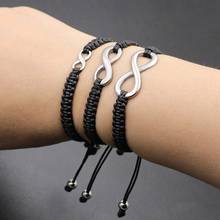 Adjustable Braided Stainless Steel Eight-character Lucky Couple Rope String Infinity Bracelet For Women Men Lovers Jewelry Gifts 2024 - buy cheap