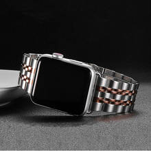 Ремешок из нержавеющей стали для Apple watch band 44 мм 40 мм 42 мм 38 мм, роскошный металлический браслет для наручных часов iwatch Series 3 4 5 se 6 2024 - купить недорого