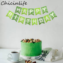 Chicinlife, 1 комплект, зеленый баннер на день рождения, детский праздничный декор, флаги, детский душ, бандаж на день рождения, гирлянда, принадлежности 2024 - купить недорого