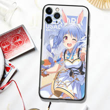 Usada pekora hololive anime silicone macio caso do telefone de vidro capa escudo para o iphone se 6s 7 8 plus x xr xs 11 12 mini pro max 2024 - compre barato