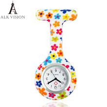 ALK VISION силиконовые медицинские Медсестры Брошь-часы Fob карманные часы модные красочные узоры принимаем обслуживание OEM дропшиппинг 2024 - купить недорого
