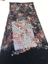 Exquisite sequin embroidery African lace fabric French mesh Nigerian style lace for Evening dress /Wedding fabric 5yards 2024 - buy cheap