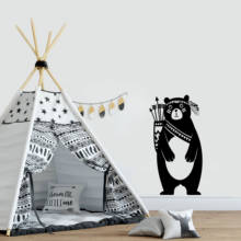 Pegatinas de vinilo de oso Tribal para pared, decoración de habitación de niños, pegatinas de pared, Envío Gratis 2024 - compra barato