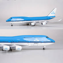 47CM 1:160 Scale Airplanes KLM Royal Dutch Airlines Boeing B747 Aircraft Model With Wheels Diecast Resin Plane Collectible Gift 2024 - buy cheap