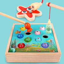 Дети раннего образования реквизит деревянные магнитные игры 3D рыбалка игрушка игра детские развивающие игрушки Дети День рождения Рождественский подарок 2024 - купить недорого