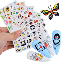 1 шт. голографические 3D наклейки с бабочками для дизайна ногтей клейкие слайдеры Красочные DIY фольга для обертывания ногтей украшения 2024 - купить недорого