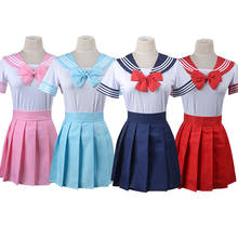 Japanese School Uniforms Anime COS Sailor Suit tops+tie+skirt JK Navy style Students Clothes for Girl Cosplay Costume JK Uniform 2024 - buy cheap