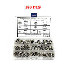 180 Pcs Set M3 M4 M5 M6 M8 M10 M12 Stainless Steel Self-locking Hex Nuts Locknut Slip Lock Nut Furniture Screw Bolt Accessories 2024 - buy cheap