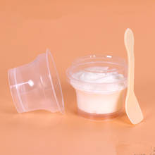 Высококачественная прозрачная маленькая Одноразовая чашка для пудинга мороженое-желе 100 мл для йогурта, молочные толстые пластиковые чашки соуса с крышкой 2024 - купить недорого