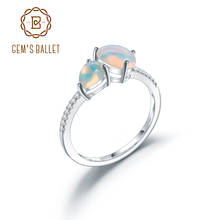 Женское кольцо GEM'S BALLET, ювелирное изделие из стерлингового серебра 925 пробы с каплевидными камнями, Винтажное кольцо с натуральным эфиопским опалом, ювелирное изделие 2024 - купить недорого