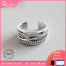 Real Pure 925 Sterling Silver Jewelry Vintage Layered Large Rings for Women Wedding Finger Open Ring Anillos Anelli 2024 - buy cheap
