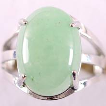 1Pcs Jewelry Gift Adjustable Ring For Women Natural Stone Oval CAB Cabochon Bead Green Aventurine Finger Ring Z186 2024 - buy cheap