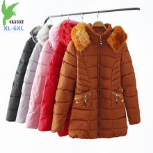 2019 New Plus size XL-6XL Winter Parkas Women Fur collar Hooded Down cotton jacket Female Slim Thicken Cotton-padded jacket G564 2024 - buy cheap
