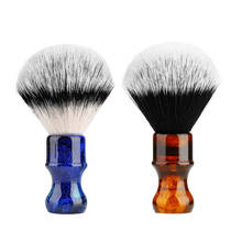 Pincel de barbear cor azul/âmbar, acessório para homens, escova de barbear sintética com cabo de resina e nó de 24mm 2024 - compre barato
