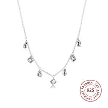 Dangling Geometric Shapes Necklace Pendants 925 Sterling Silver Necklaces for Women Chain collier Jewelry Accessories Bijoux 2024 - buy cheap
