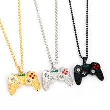 Hip Hop Game Controller Crystal Necklace Pendant For Men Women Machine Handle Gamepad Keyring Keychain Rhinestone Jewelry Gifts 2024 - buy cheap