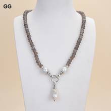 GG Jewelry-collar con colgante de ágata gris perla blanca Keshi, 23" 2024 - compra barato