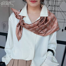 2021HOT Designer Fashion Square Imitated Silk Scarf Shawls For Women Multicolor Printed Neckerchief Ladies Neck Cover Bandana 2024 - buy cheap
