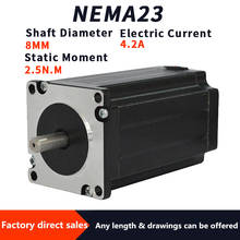 nema23 57 stepper motor shaft(axis)diameter 8mm body 100mm  torque 2.5N.m two-phase four-wire 1.8 degrees 4.2A hybrid motor 2024 - buy cheap