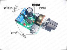 Мини-Плата усилителя мощности LM386 3,5 мм с регулируемой громкостью DC 3 В ~ 12 В 5 в 6 в, модуль усилителя с регулятором громкости 2024 - купить недорого