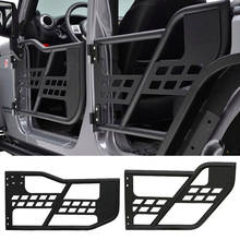 Porta de tubo de aço para jeep wrangler jk, 4 portas de 2007 a 2017, peças de montagem com espelho lateral 2024 - compre barato