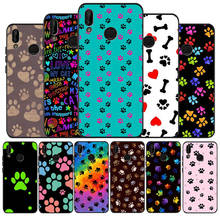 Dog Footprint Paw Soft Silicone black Phone Case For Huawei P9 P10 P20 P30 P40 lite P20 P30 P40 pro Y9 Y6 P smart 2019 2024 - buy cheap