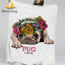 Blessalong-Manta polar de Sherpa para niños, ropa de cama cómoda y divertida para perro, con dibujos de animales, 150cm x 200cm 2024 - compra barato