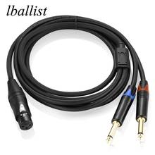 lballist XLR Female to Dual 1/4" TS 6.35mm Mono Y Splitter Cable Foil+Braided Shielded For Mixer 2024 - buy cheap