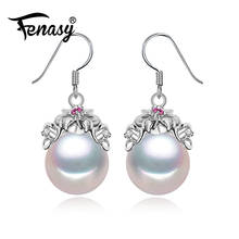 FENASY natural freshwater pearl earrings 925 Sterling Silver earrings for women wedding Jewelry flower stud earrings 2024 - buy cheap