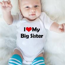 I Love My Big Sister Print Baby Bodysuit Cotton Short Sleeve Newborn Baby Boys Girls Onesie Romper Jumpsuit Clothes Outfit 2024 - buy cheap