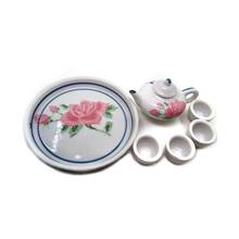 Flower Print Mini Ceramic Tea Set Tray Tea-pot Teacup for 1/6 Dollhouse Kids Toy Ceramic Tableware Dollhouse Kitchen Accessories 2024 - buy cheap