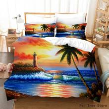 2/3 pcs Sunset Scenery Design Bedding Set 3D Printed coconut tree Duvet Cover Home Decor Bed Cover Set (No Sheets & filling) 2024 - buy cheap