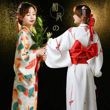 Yukata-Kimono con estampado tradicional de Geisha para mujer, vestido de baile clásico Japonés, ropa de actuación, bata informal 2024 - compra barato