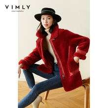 Vimly Women's Wool Blends Coat Winter Fashion Solid Turn Down Collar Zipper Pockets Elegant Woolen Jackets Manteau Femme F5335 2024 - buy cheap