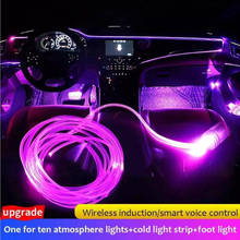 Luz Led para Interior de coche, ambiente, ambiente, luz de ambiente, Rgb, aplicación de Control remoto, retroiluminación, consola central automática, luces decorativas para puerta 2024 - compra barato