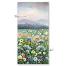 Palette Knife Flower Oil Painting Textured Canvas Wall Art Modern Wall Decor Panel Outdoor Landscape Paintings Picture Artwork 2024 - buy cheap