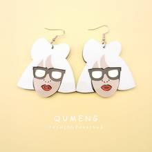 QUMENG Europe and America punk Personality Lady Gaga Stud Earrings acrylic Ear hyperbole Earrings Earring Gifts for club party 2024 - buy cheap
